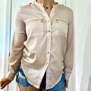 Button up lightweight polyester shirt